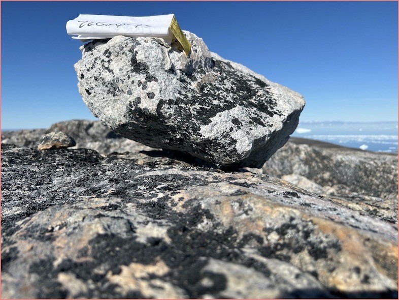 Glacial erratic deposited by the ice sheet is a useful rock for sampling. Glacial erratic