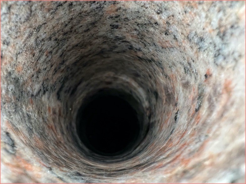 Looking down a borehole