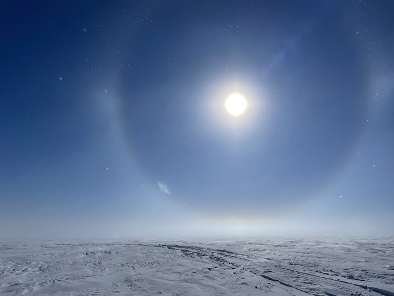 A spectacular polar sun dog that appeared on a bright sunny days. Sun dog 2
