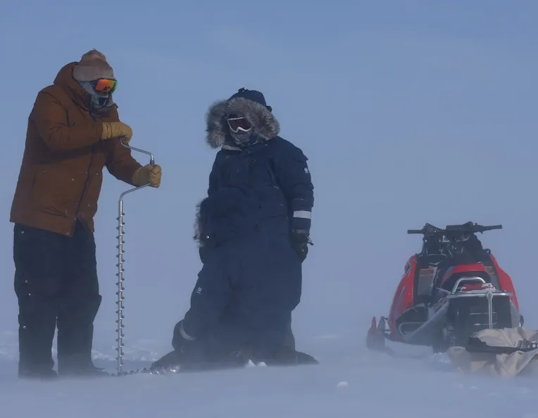 Drilling into the ice